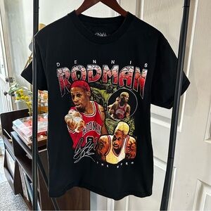 Black Dennis Rodman Graphic Short Sleeve Tee
